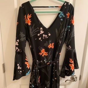 Floral dress with bell sleeves